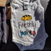 onesie iron-on decal freshly baked