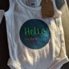 onesie iron-on decal hello